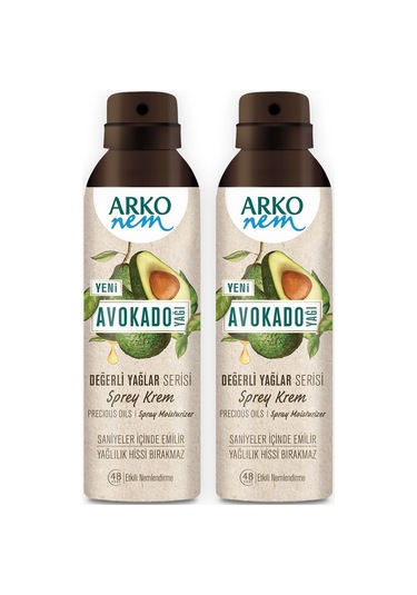 Arko Nem Değerli Yağlar Avokado Sprey Krem 2 x 150 ML