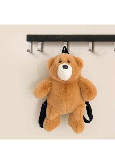 Suntek Peluş Ayı Sırt Çantası Ayarlanabilir Omuz Askılı Kahverengi