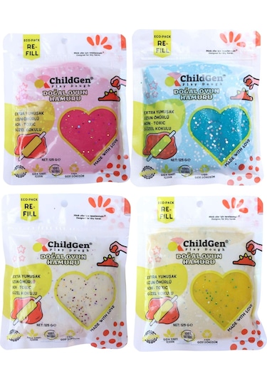 Childgen 4'lü Simli Kartuş Oyun Hamuru Seti