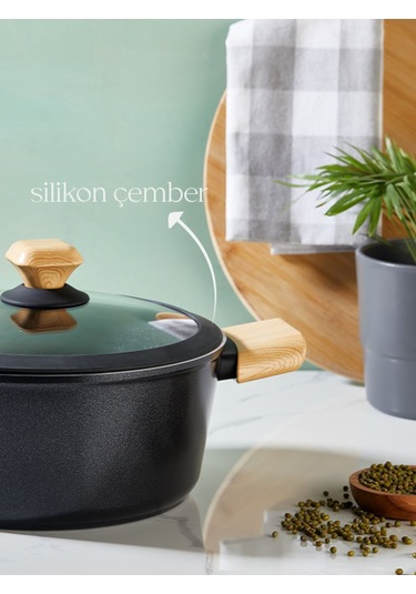 Auris 20 Cm Derin Tencere Siyah