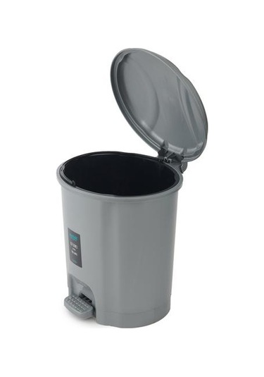 Motek Elit Pedallı İç Kovalı Çöp Kovası - 12 Lt Gri