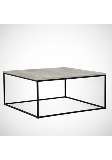 Poly Orta Sehpa Metal & Orta Masa Deniz Meşe /Metal Ayaklı Sehpa