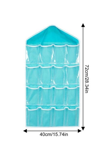 Yeşil Sıcak 16 Cepler Wardrobepockets Temizle Asılı Çanta Çorap Sutyen İç Kırtasiye Raf Askı Depolama Yerden Tasarruf Düzenli Organizatör Yeşil