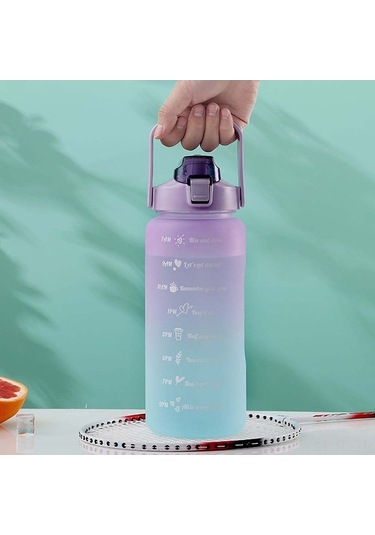 Novahub Renkli 2l Spor Şişesi: Pc, Pp, Gıda Silikonu, 30x11x11 Cm, 220g, El Yıkama Önerilir Mor Renk Mor