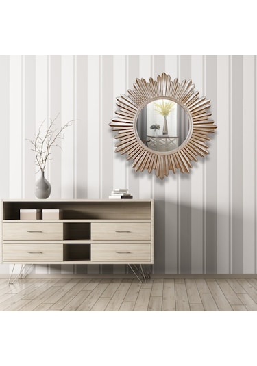 Armanda Yuvarlak Ayna Vizon Ceviz