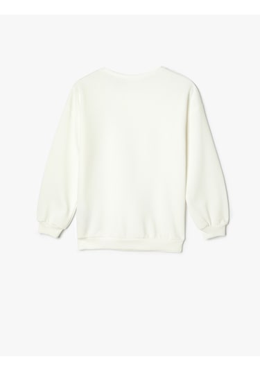 Koton Sweat Powerpuff Girls Baskılı Lisanslı Uzun Kollu Bisiklet Yaka Şardonlu Ekru 5wkg10432ak Ekru