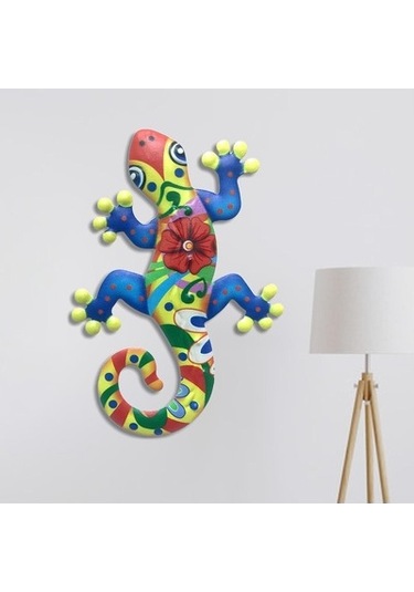 Lijinxu Metal Asın Gecko Duvar Dekoru Kertenkele Ev Bahçe