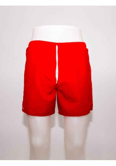 Erkek Deniz Şortu  Kısa Boardshort Fileli Kırmızı Meridyendukkan Trıbord