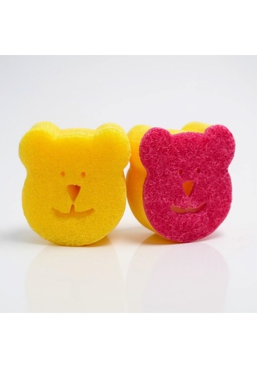 Technow Sponge Çift Taraflı Gülen Yüz Çok Amaçlı Sihirli Bulaşık Süngeri 2 Adet