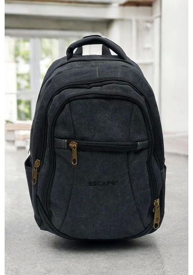Antrasit Kanvas Kumaş 15,6 İnç Laptop -okul Sırt Çantası Renkli Çok Renkli