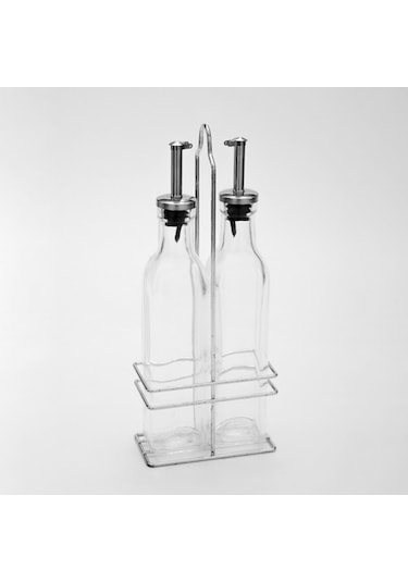 2'li Metal Standlı Cam Yağlık Sirkelik Seti 2x300 Ml