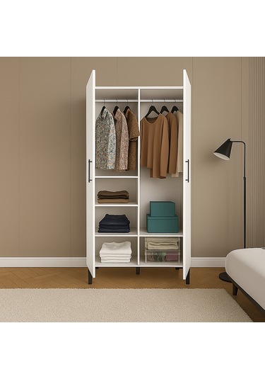 Mukotoys Minimalist 2 Kapaklı Elbise Dolabı Mdf 200 X 80 X 45