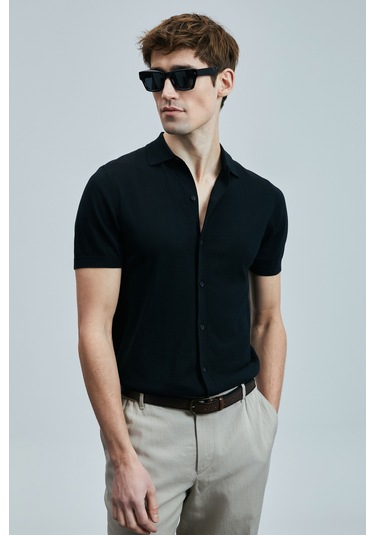 Lufian Hector Erkek Modal Karışımlı Kazak Siyah Siyah 111090132100100 Siyah