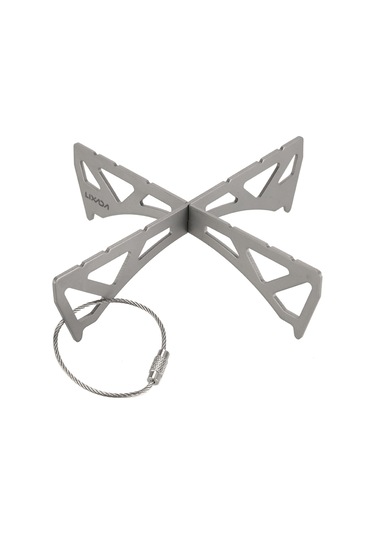 Mufunye Titan Standlı Kamp Çadır Ofeni Tutucu, Ultra Hafif Yürüyüş-fişleme Piknik Izgarası Destek Aparatı Gümüş