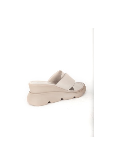 Gri Dericlub 7673 Gerçek Deri Kadın Terlik Gri