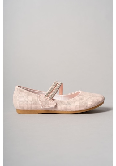 Gimer - Çatal Baretli Kalpli Pudra Star Kız Çocuk Ayakkabı - ... Pudra