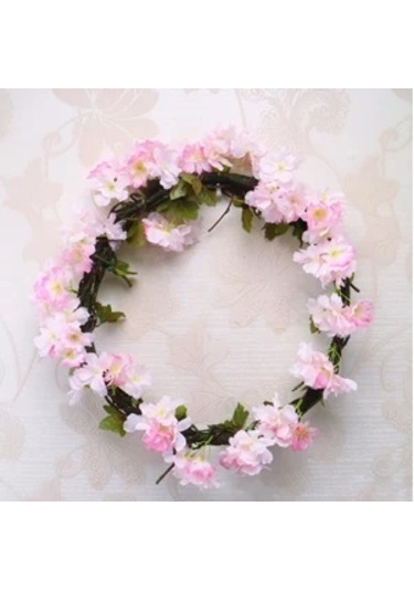 Yapay Çiçek Bahar Dalı Sarmaşık Japon Kiraz Çiçekli 230 Cm 18 Çiçekli 1.kalite Dolanabilen Model - Pembe