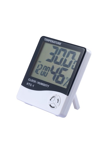 Youtek Ev İçi Sıcaklık Ve Nem Ölçer, Siyah-beyaz, Dahili Pil, Maks-min Kaydı, Saat Gösterimi, Hassas Ölçüm Aralığı -50 C/+70 C, 20%-99% Rh Siyah - Beyaz