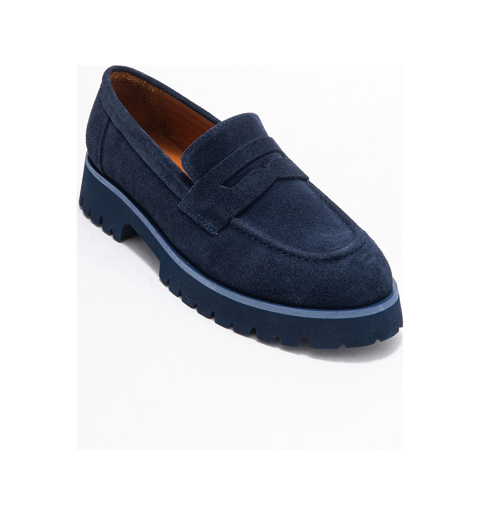 Vıonel Lacivert Süet Hakiki Deri Kadın Loafer Ayakkabı Lacivert