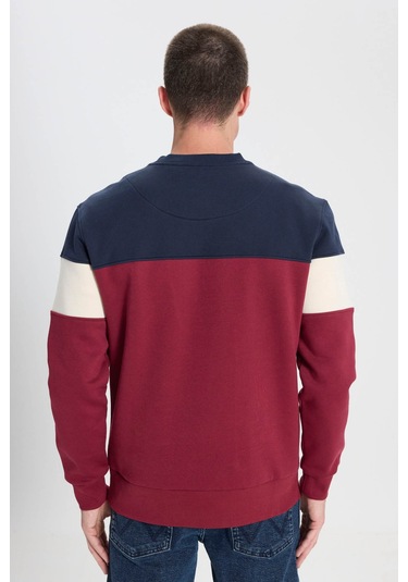 Wrangler Regular Fit Normal Kesim Bordo Erkek Sweatshirt Bordo