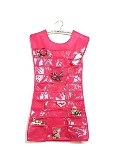 Buffer Elbise Şeklinde Takı Organizeri - Pembe Çok Renkli