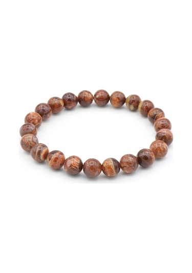 Hakiki Doğal Avustralya Opal Taşı Bileklik 8,5 Mm Turuncu