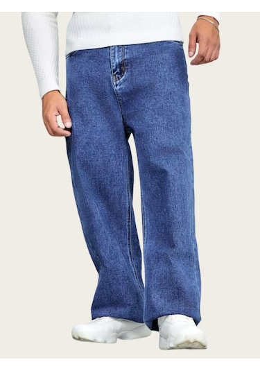 Sagezza Düz Boru Paça Geniş Jean 222840115 Mavi