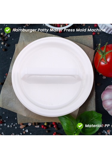 Sointeresting Hamburger Yapıcı Burger Pres Kalıbı Sebze Sığır Eti Pounder Mutfak Kalıbı El Sanatları Beyaz