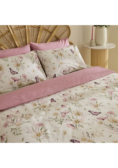 Sarah Anderson Butterflora Çift Kişilik Nevresim Takımı Somon SOMON