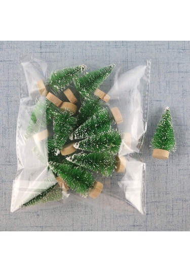 Gajeena 4.5cm Yeşil Minik Noel Ağacı, 12'li Paket,剑麻丝上雪塔松 Dekorasyon, Ev Dekoru Araçlığı, Kullanımı Kolay Ve Dayanıklı Yeşil