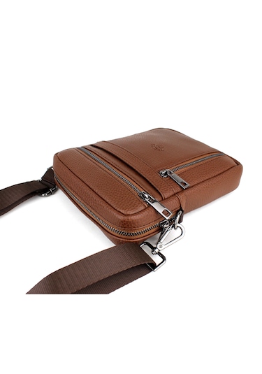 Erkek Taba Askılı Postacı Çanta Omuz Çantası Taba