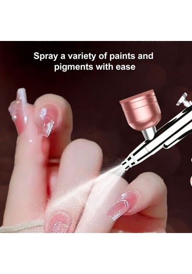 Yifomall 600kpa Yüksek Basınçlı Tırnak Sprey Tabancası, Model Boyama Ve Gradyan Renk Geçişi İçin Elektrikli Sprey Seti Temizleme Fırçası + 2 Nozul