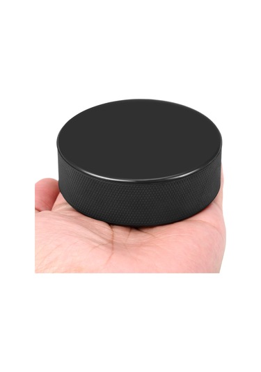 Vkemall 2 Adet Lastik Hokey Topu - 7.5x2.5cm Boyutlu, 163g Ağırlıklı Oyun Malzemesi Siyah