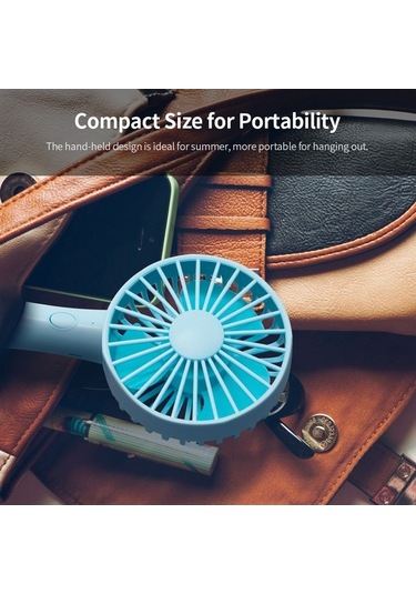 Yunboo Taşınabilir Şarjlı Mini Usb Fan - 3 Hızlı Modlu Kablosuz Şarj Özellikli Siyah Siyah