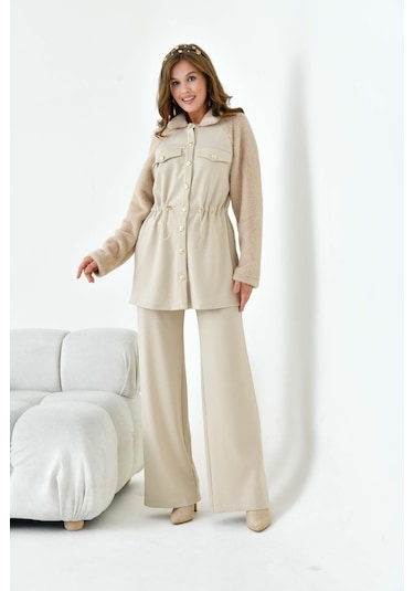 Ftz Kadın Kaşmir Takım Beige 30960 Beige Bej