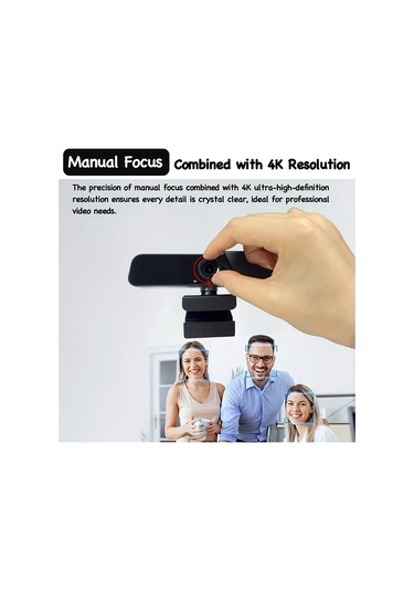 Dashanshop Exhqdr 1080p Full Hd Manuel Odaklı Usb Web Kamerası 120 Geniş Açı Lens, Privacy Cover Ve Tripod Uyumlu