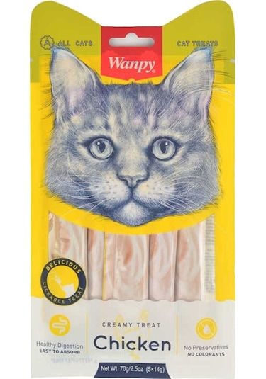 Wanpy Tavuklu Sıvı Kedi Ödül Maması 5 x 14 G