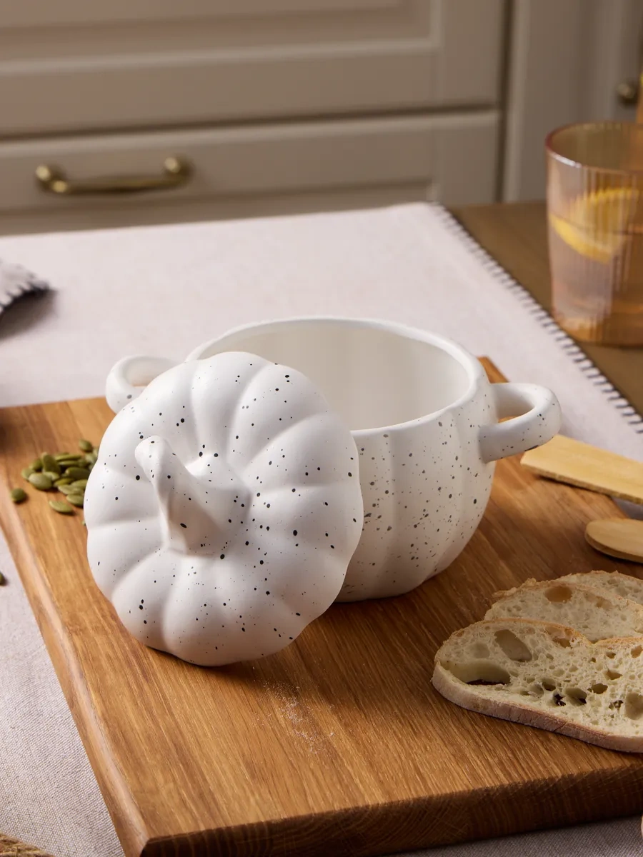 Agness Fırında Pişirmek İçin Kapaklı 600 Ml "balkabağı" Kalıbı 204232965 Beyaz