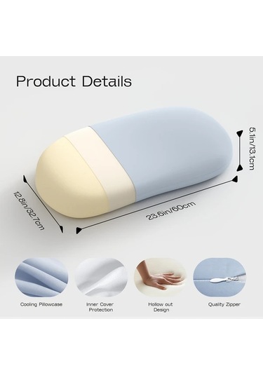 Fochsia Blue Yumuşak Bulut Boyun Yastığı Nefes Alabilir Tüm Mevsimler Ortopedik Rahat Mavi