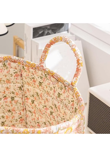 Boho Kumaş Depolama Sepeti, Oturma Odası İçin Kolay Taşıma Kulpları İle Katlanabilir Çamaşır Sepeti, Giysi Oyuncakları D 1