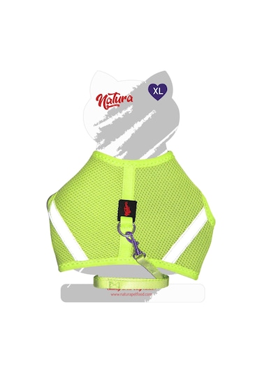 Natura Air Net Kedi Bel Tasması Neon Lime XL