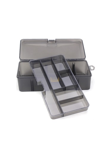 Aubyhe Yüksek Dayanıklı Pp Malzeme İkili Katlı Organize Edici Balıkçılık Araç Kutusu, Şeffaf Kapaklı Ayarlanabilir Bölmelerle Hızlı Erişim