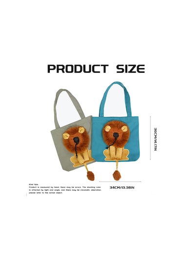 Vkemall Küçük Kedi/ Köpek İçin Soluk Gri Kanvas Taşıma Çantası - Soluklu, Taşınabilir, 5 Pound Kapasitesi, S Boyutu