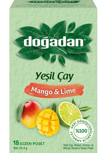 Doğadan Mango & Lime Yeşil Poşet Çay X 6 Paket