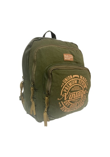 Kaliteli Siyah Vintage Salaş Baskılı Disayn Günlük Gezi Okul Sırt Çantası Revilla Bag 28x38cm Açık Kahverengi