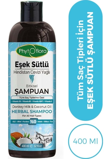 Phytoflora Eşek Sütlü Hindistan Cevizi Yağlı Bitkisel Şampuan 400 ML