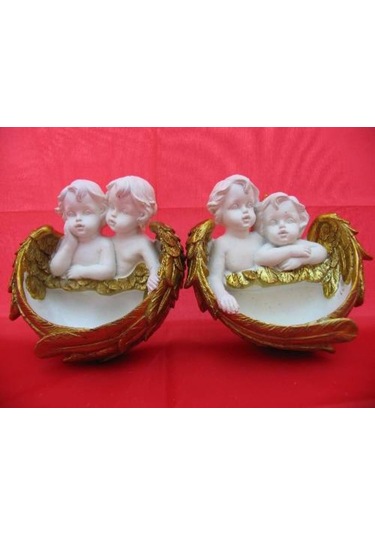 Melek Figürler-QQC 2Lİ DUVAR MOTİFİ MELEK11X5.5X11.7 CM.
