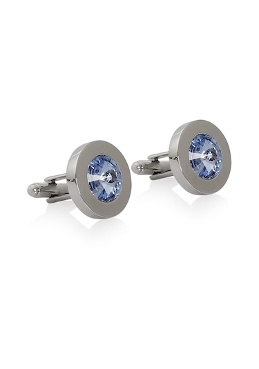 Zekupp Kol Düğmesi Kravat İğne Seti -  Buz Mavisi