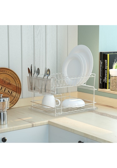 Teknotel İki Katlı Modüler Tabaklık Bulaşıklık Krom Kb010