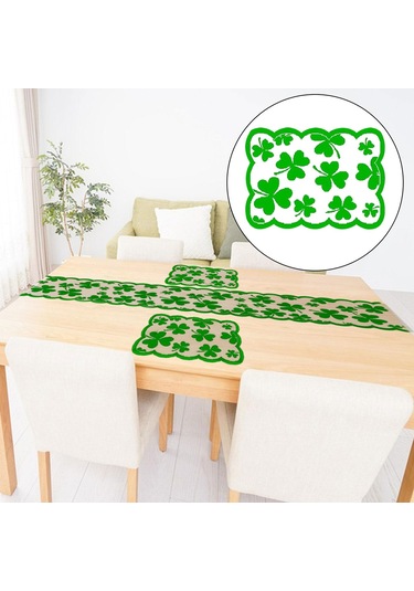 Homyl St Patricks Günü Dekoru 45x30cm Tatil Yemeği Parti Yemek Yeşil